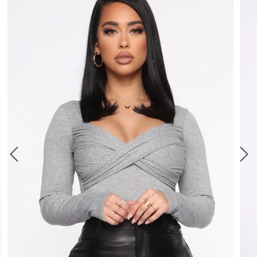 Twisted For You Top - Heather Grey